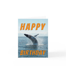 Tarjeta de cumpleaños de ballena - ¡Splash en dese