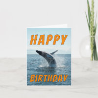 Tarjeta de cumpleaños de ballena - ¡Splash en dese