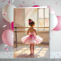 Tarjeta de cumpleaños de ballet personalizada + pá