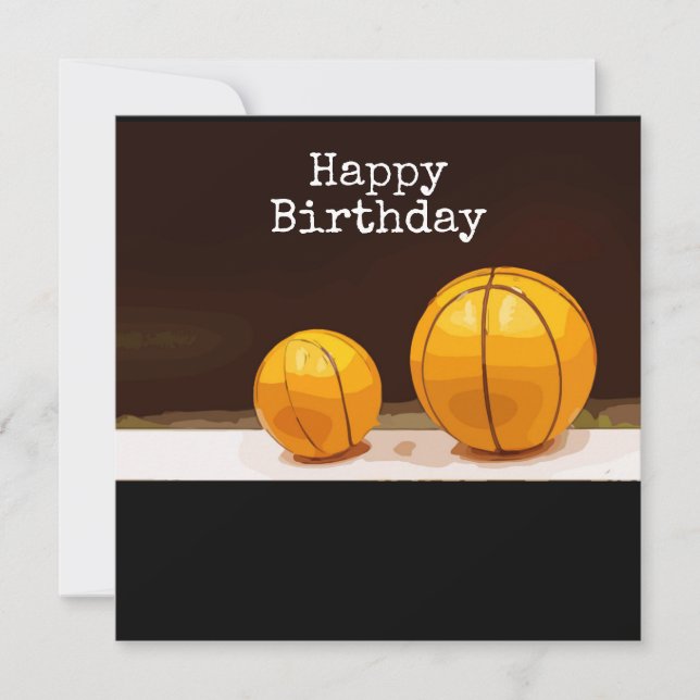 Tarjeta de cumpleaños de baloncesto (Anverso)