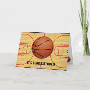 Tarjeta de cumpleaños de baloncesto y diseño de ca
