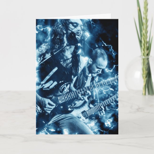 Tarjeta de cumpleaños de banda Metalizado dura de  (Anverso)