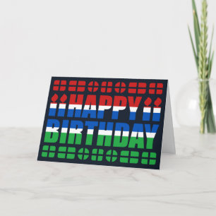 Tarjeta de cumpleaños de bandera de Gambia