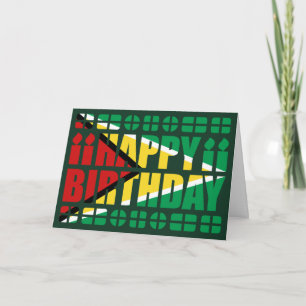 Tarjeta de cumpleaños de bandera de Guyana