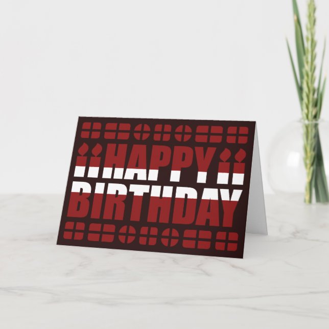 Tarjeta de cumpleaños de bandera de Letonia (Anverso)