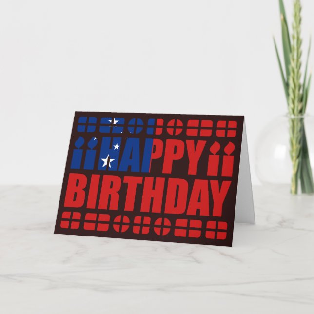 Tarjeta de cumpleaños de bandera de Samoa (Anverso)
