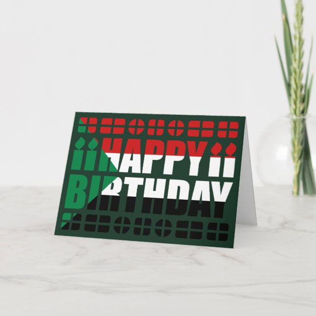 Tarjeta de cumpleaños de bandera de Sudán (Anverso)