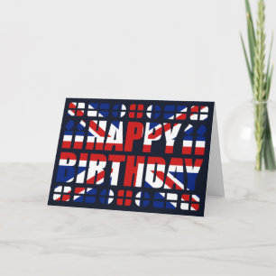 Tarjeta de cumpleaños de bandera del Reino Unido