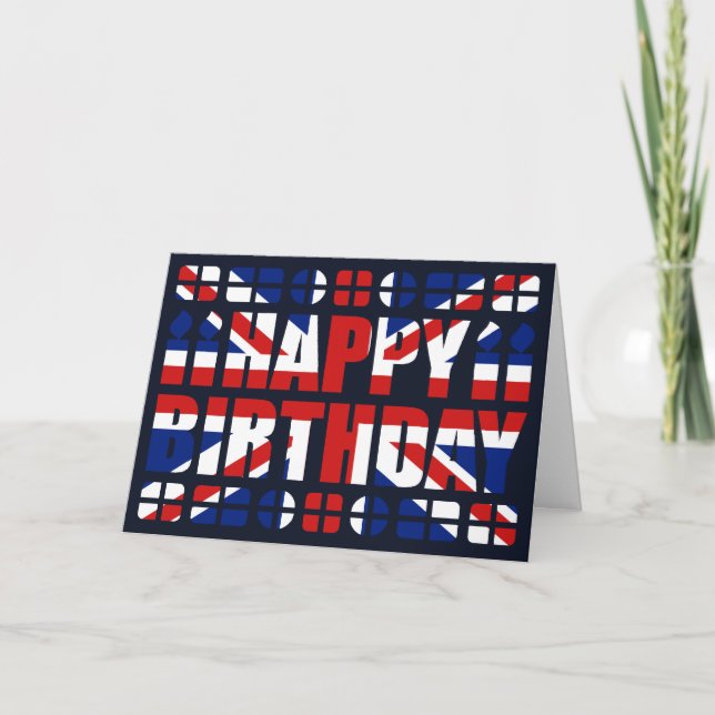 Tarjeta de cumpleaños de bandera del Reino Unido (Anverso)