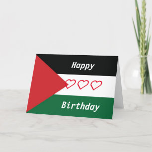 Tarjeta de cumpleaños de bandera palestina