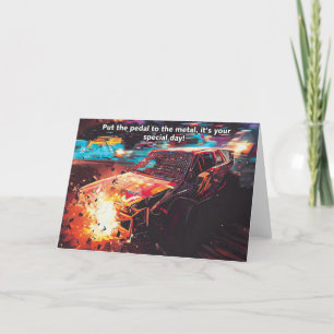 Tarjeta de cumpleaños de Banger Racing