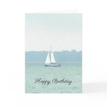 Tarjeta de cumpleaños de barco a vela en el Solent
