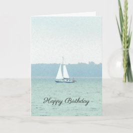 Tarjeta de cumpleaños de barco a vela en el Solent