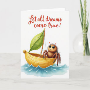 Tarjeta de cumpleaños de barco caprichosa