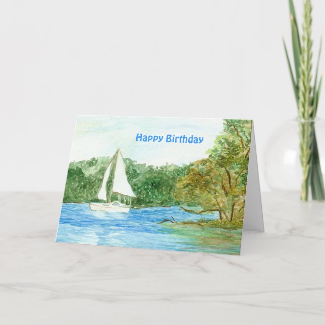 Tarjeta de cumpleaños de barco de vela (Anverso)