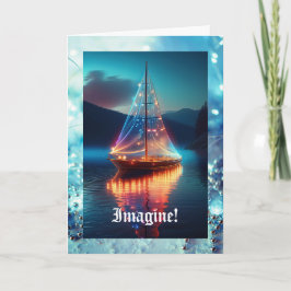 Tarjeta de cumpleaños de barco de vela de vidrio