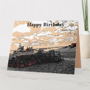 Tarjeta de cumpleaños de barco pesquero Hythe con 