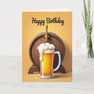 Tarjeta de cumpleaños de barril rústico