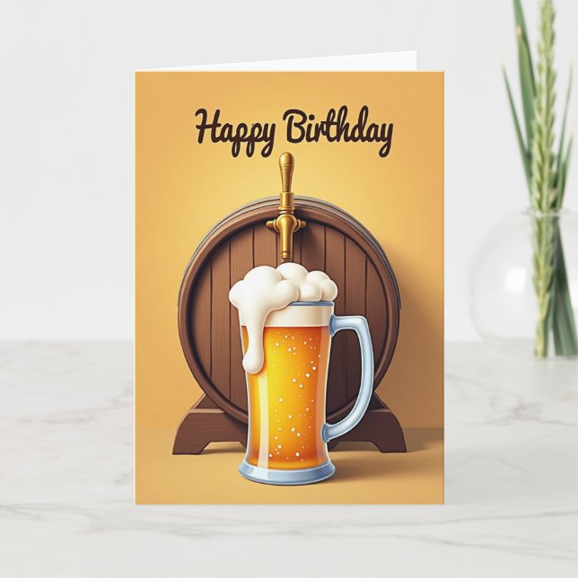 Tarjeta de cumpleaños de barril rústico (Anverso)
