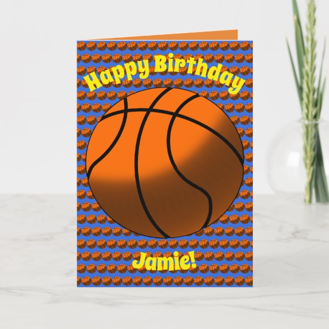 Tarjeta de cumpleaños de básquetbol (Anverso)