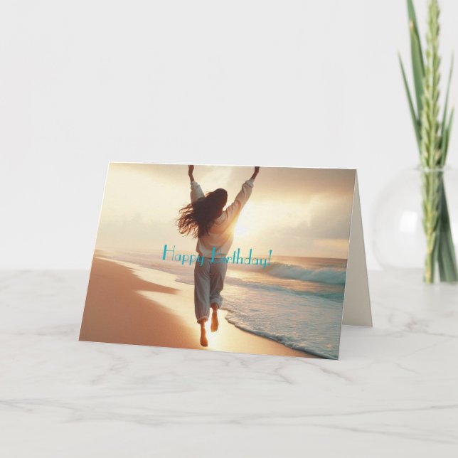 TARJETA DE CUMPLEAÑOS DE BEACH JOY (Anverso)