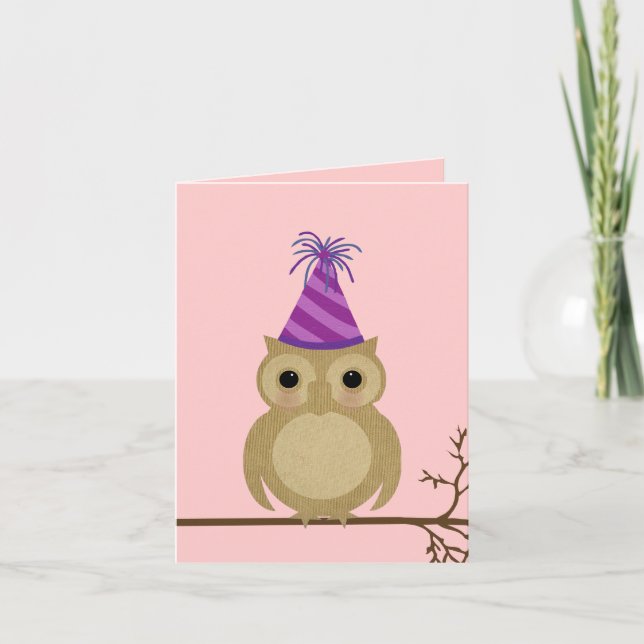 Tarjeta de cumpleaños de Bebé Owl (Anverso)