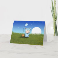 Tarjeta de cumpleaños de bebé y búho
