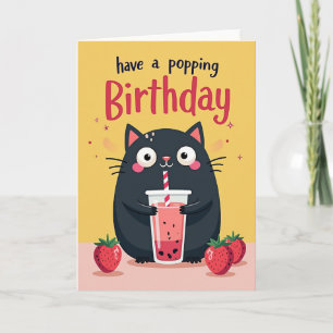 Tarjeta de cumpleaños de bebida caprichosa