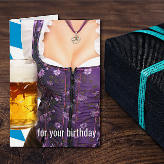 Tarjeta de cumpleaños de Beer and Bar Maiden