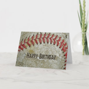 Tarjeta de cumpleaños de béisbol antigua