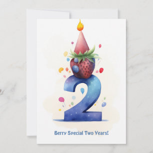 Tarjeta de cumpleaños de Berry Cute para el segund