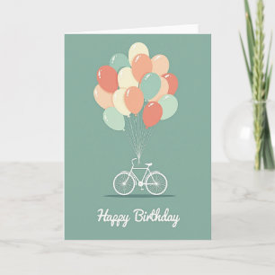 Tarjeta de cumpleaños de bicicleta caprichosa