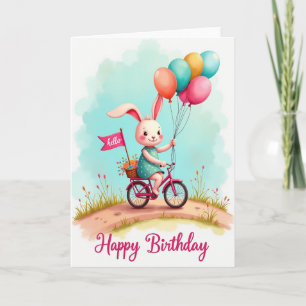 Tarjeta de cumpleaños de bicicleta caprichosa