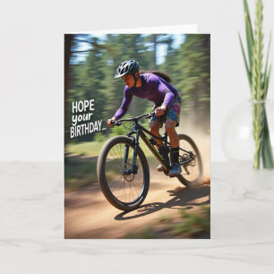 Tarjeta de cumpleaños de bicicleta de acción