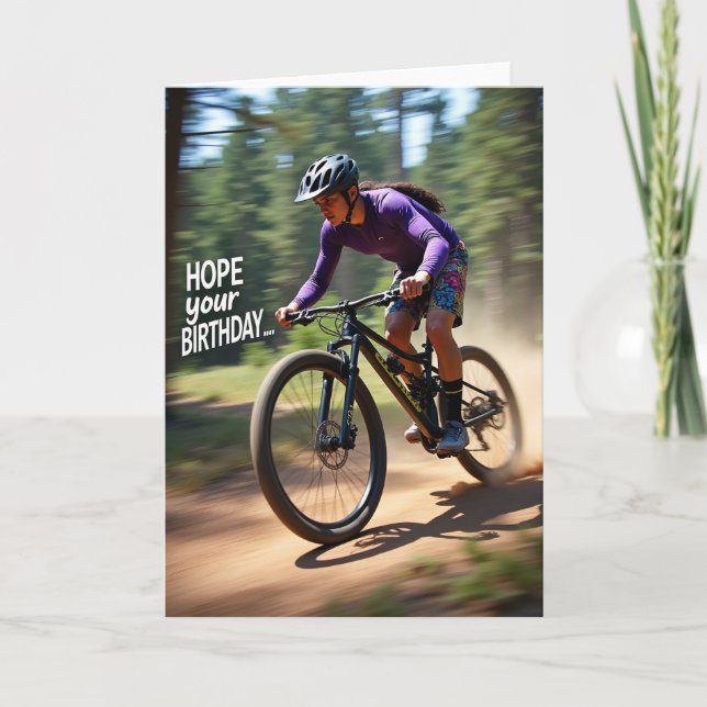 Tarjeta de cumpleaños de bicicleta de acción (Anverso)
