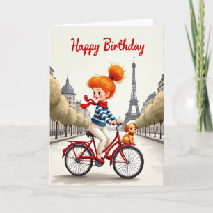 Tarjeta de cumpleaños de bicicleta roja