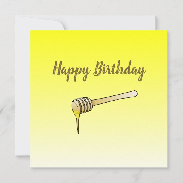 Tarjeta de cumpleaños de bienvenida plana Honey Di (Anverso)