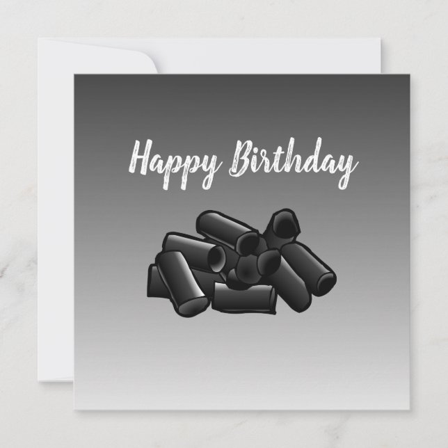 Tarjeta de cumpleaños de bienvenida plana Licorice (Anverso)