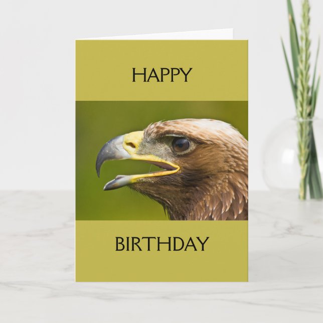 Tarjeta de cumpleaños de Bird of Prey Happy (Anverso)