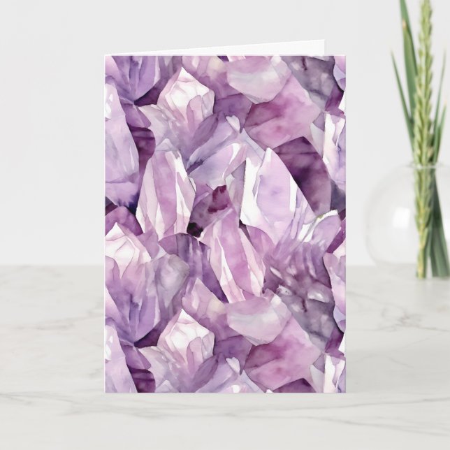 Tarjeta de cumpleaños de Birthstone Amethyst de fe (Anverso)