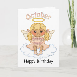 Tarjeta de cumpleaños de Birthstone Angel Blonde d