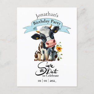 Tarjeta de cumpleaños de Black Cow Birthday Boy