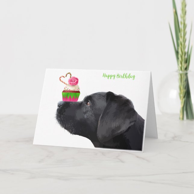 Tarjeta de cumpleaños de Black Lab - Cumpleaños de (Anverso)