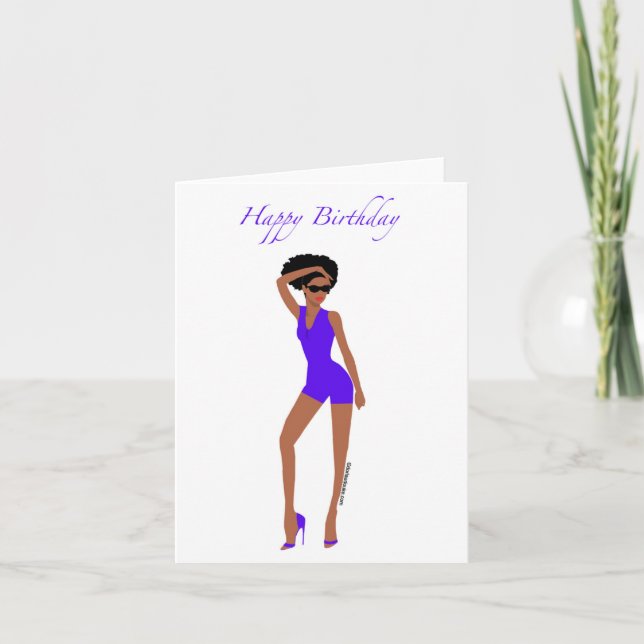 Tarjeta de cumpleaños de Black Woman (Anverso)
