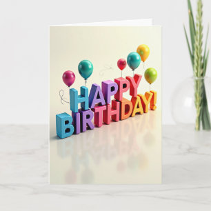 Tarjeta de cumpleaños de bloque festivo