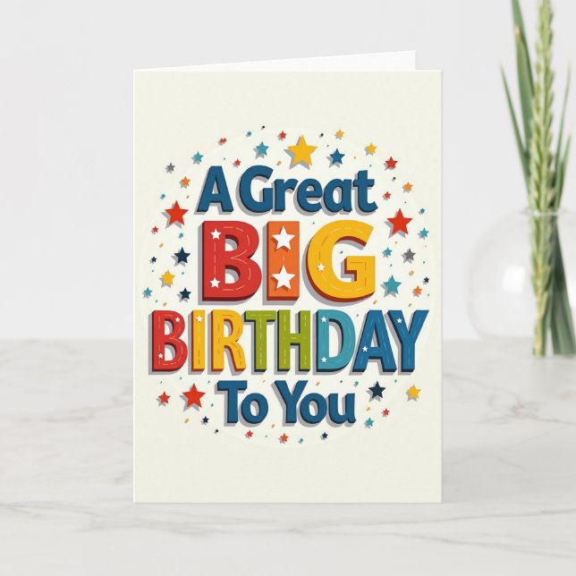 Tarjeta de cumpleaños de bloque vibrante (Anverso)