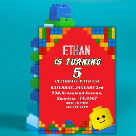 Tarjeta de cumpleaños de bloques de construcción c