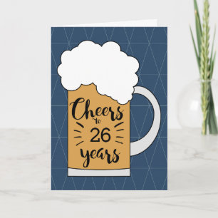 Tarjeta de cumpleaños de Blue Beer con 26 años