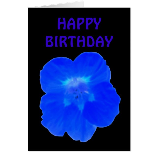 Tarjeta de cumpleaños de Blue Nasturtium Personali (Frente)