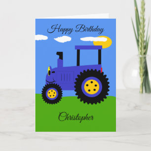 Tarjeta de cumpleaños de Blue Tractor